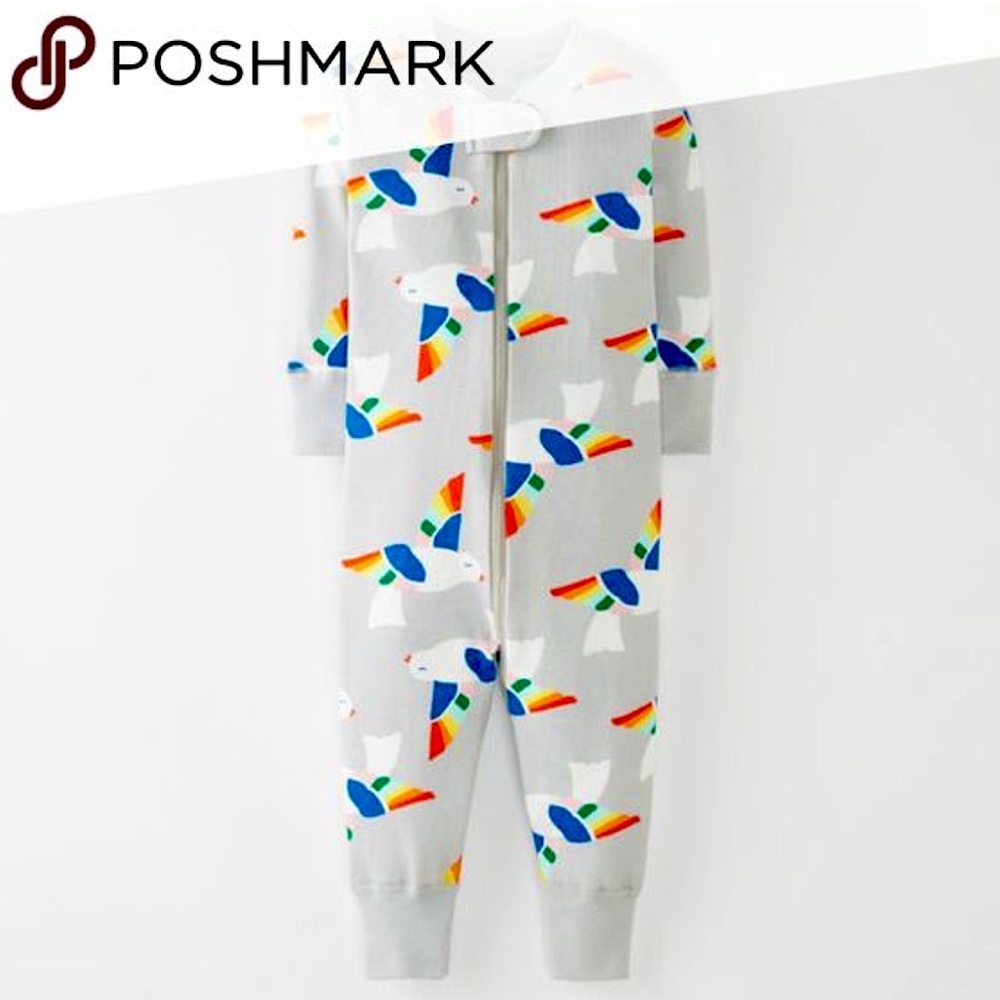 Hanna Andersson pajama zip sleeper Lovey Dovey 90